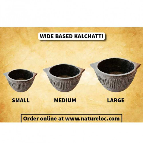 Kalchatti - Stone Cookware - Wide based